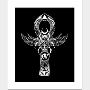 Egyptian Ankh with Scarab Posters and Art